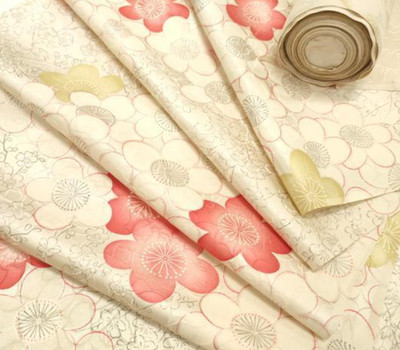 Plum Blossom Yuzen Dyed Silk UnUsed BOLT By the Yard Jacquard Kimono Fabric BS37