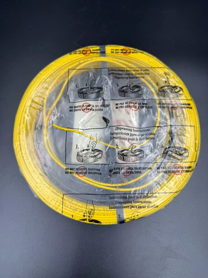 Cable de circuito limitado 22/4 sólido CM/CL2 amarillo 500’ pies CMH FT1 NUEVO Foto 2 de 2