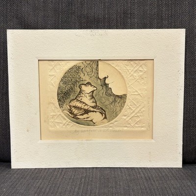 Carol Lummus 1985 Signed Ltd Edition Etching ''My Baroquer Is G.F. Handel'' Frog