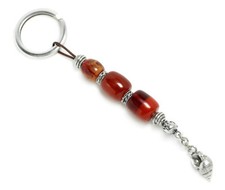 KEYRING-KEY CHAIN High Quality Dark Orange Artificial Resin with Seashell