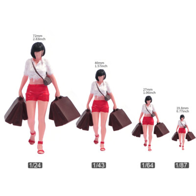 Full Shopping Girl Scene Props Miniatures Figurines Model For Cars Vehicles