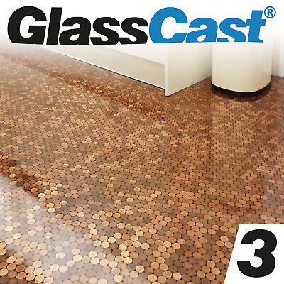 Glasscast 3 Clear Epoxy Penny Floor Resin Tabletop Bar Top