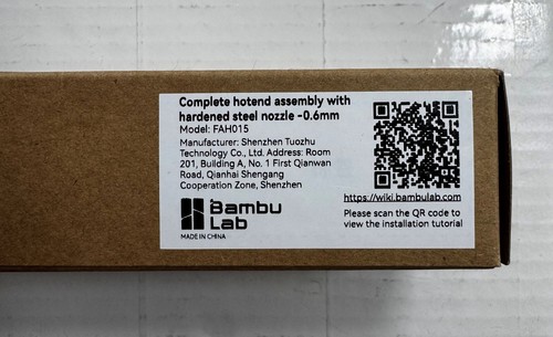 Bambu Lab FAH015 – Hotend complet avec buse acier trempé – X1/X1E - 第 6/7 張圖片