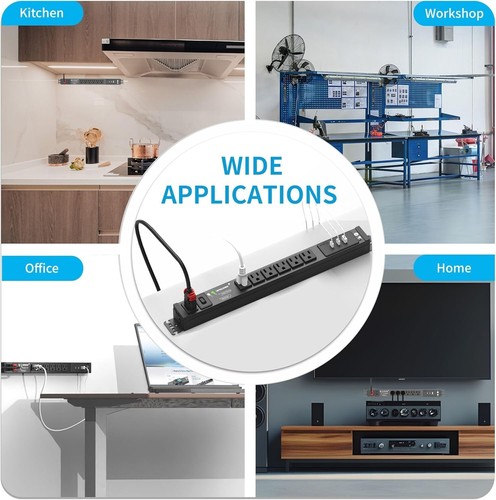 Heavy Duty Surge Protector Power Strip 6 Outlets 3 USB 65W USB-C 6ft - NIB - 第 7/8 張圖片