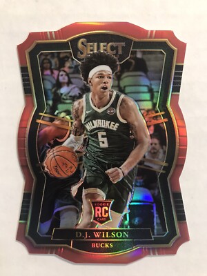 2017-18 Panini Select D.J. Wilson /135 Red Premier Die Cut #153 RC Rookie Bucks
