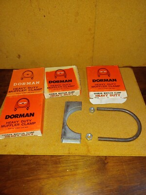 4x Vntg Dorman 2.25'' In. or 57mm Heavy Duty Muffler Clamp GM Style 3/8'' U-Bolt