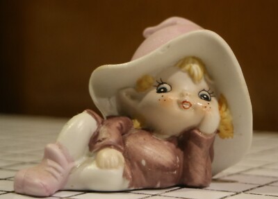 Vintage Pixie Elf Homco #5213 Purple Ceramic Bisque - Preowned