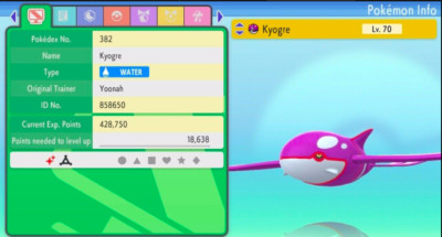 Pokemon Strahlender Diamant & Leuchtende Perle 6IV Shiny Kyogre Max EVs