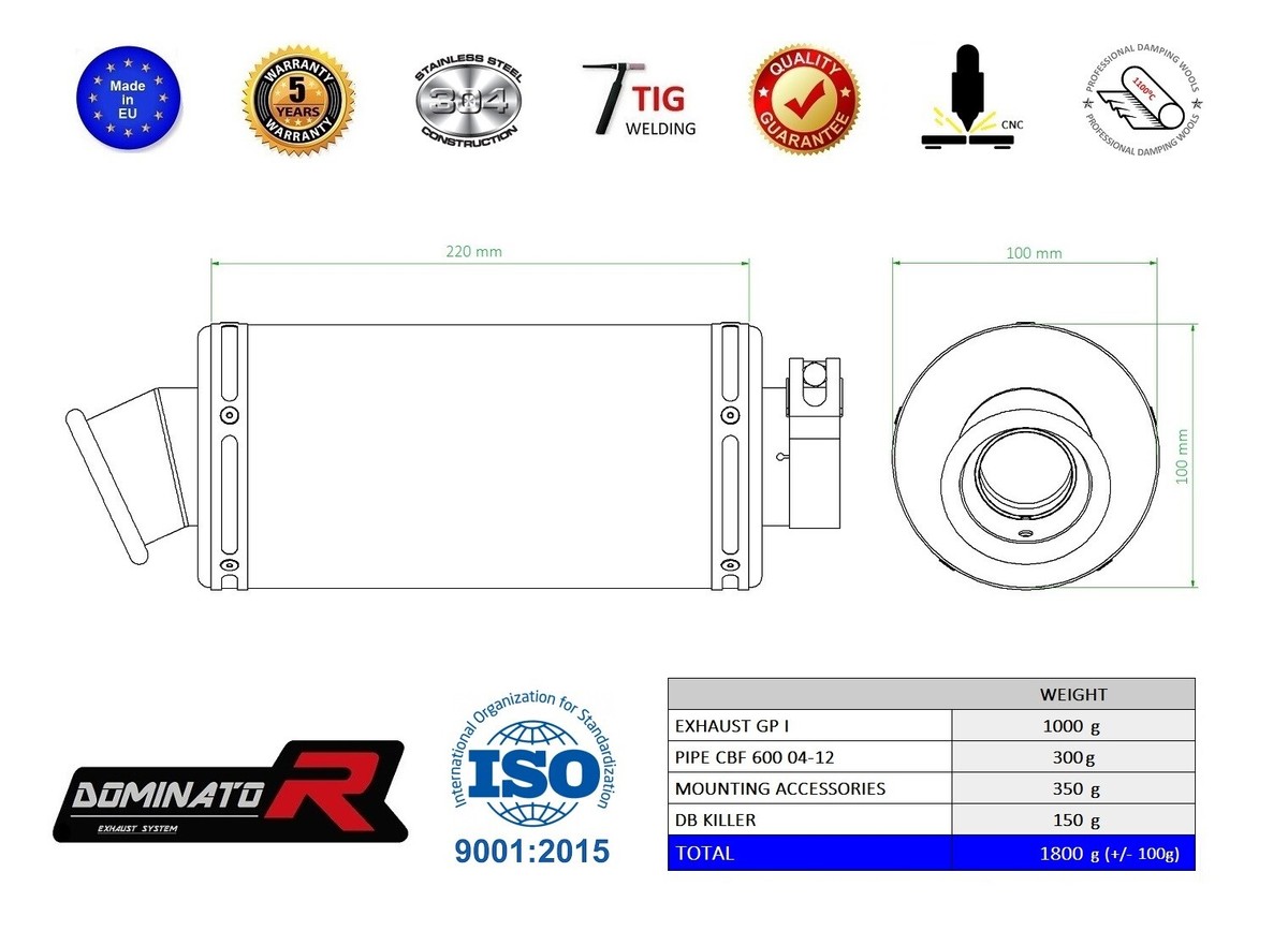 Terminale Di Scarico Per Honda CBF 600 2004-2007 - Acciaio Inox, Con DB Killer - Foto 8