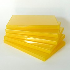 5 FIVE Clear YELLOW Single DVD Cases Standard 14mm Color Tinted Sleeve LOT NEW