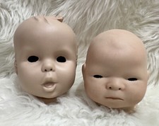LOTE de 2 cabezas de muñeca bebé sin pintar hágalo usted mismo fabricación artesanal bisque muñecas bebés