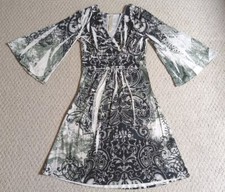 Vintage Girl Womens Small Multi-Color Polyester Blend 3/4 Sleeve Dress 24