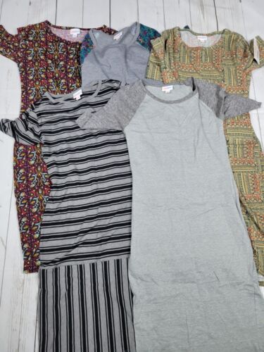 Lot of (5) LuLaRoe Julia Dresses, Size XS (Floral Stripe NWT GOOB Clearance)