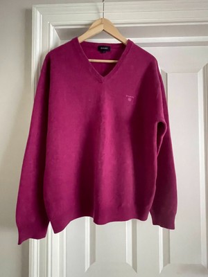 Gant Mens Lambs Wool V Neck Jumper Long Sleeves Size 2XL