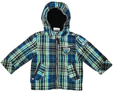 Baby Jungen Kapuzen Jacke Sommerjacke TOPOLINO Gr. 74 blau/wei&szlig;/gr&uuml;n kariert
