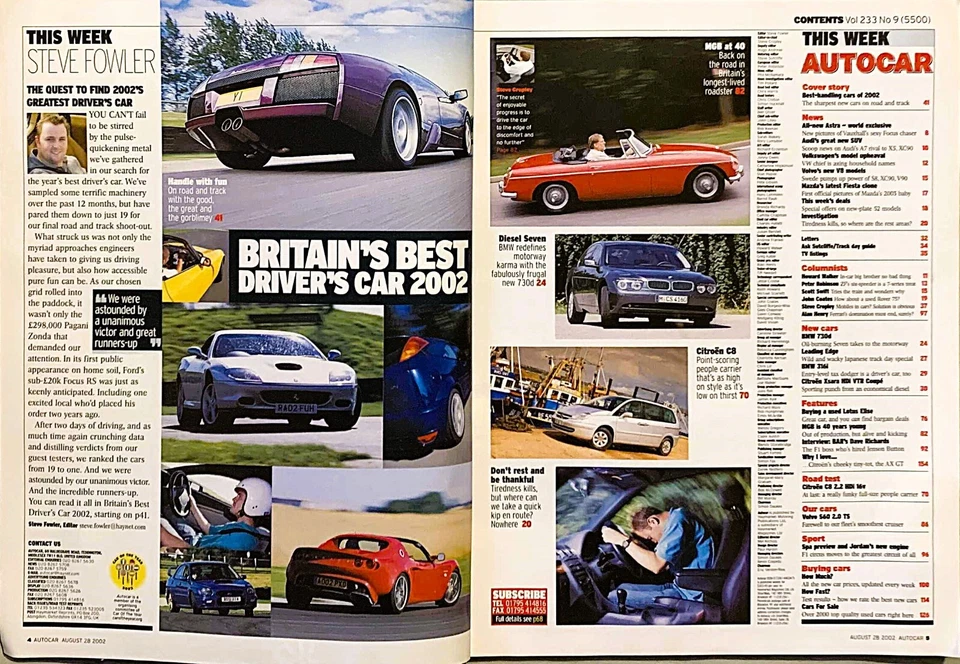 AUTOCAR MAGAZINE 28-AUG-02 - Citroen C8, BMW 730d E65, Citroen Xsara HDi coupe - Image 2 of 4
