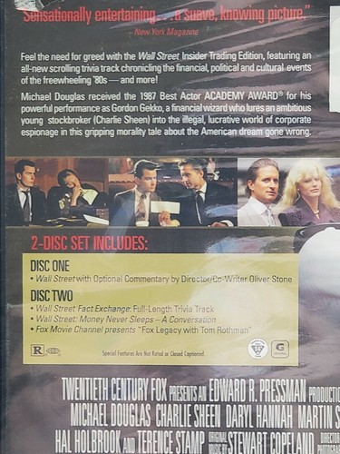 Oliver Stone's WALL STREET(1987) Two-Disc Insider Trading Edition DVD Set New - Picture 3 of 4