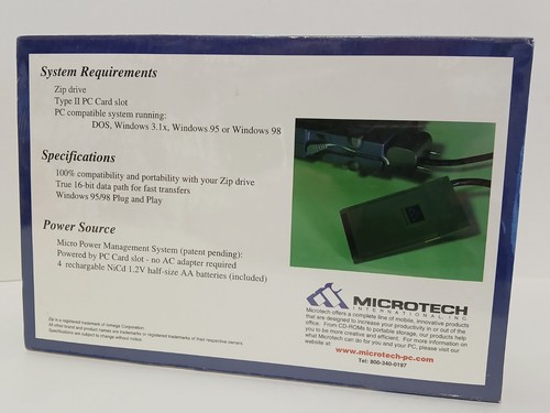 Microtech PC Card Solution for Zip drive to Laptop NEW DOS, Windows 3.1x/95/98 - Picture 2 of 6
