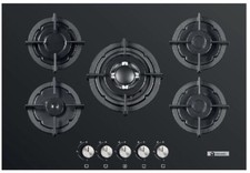 STAYLUX PIANO COTTURA 5 FUOCHI 75 INCASSO GAS METANO O GPL VETRO NERO VALVOLATO