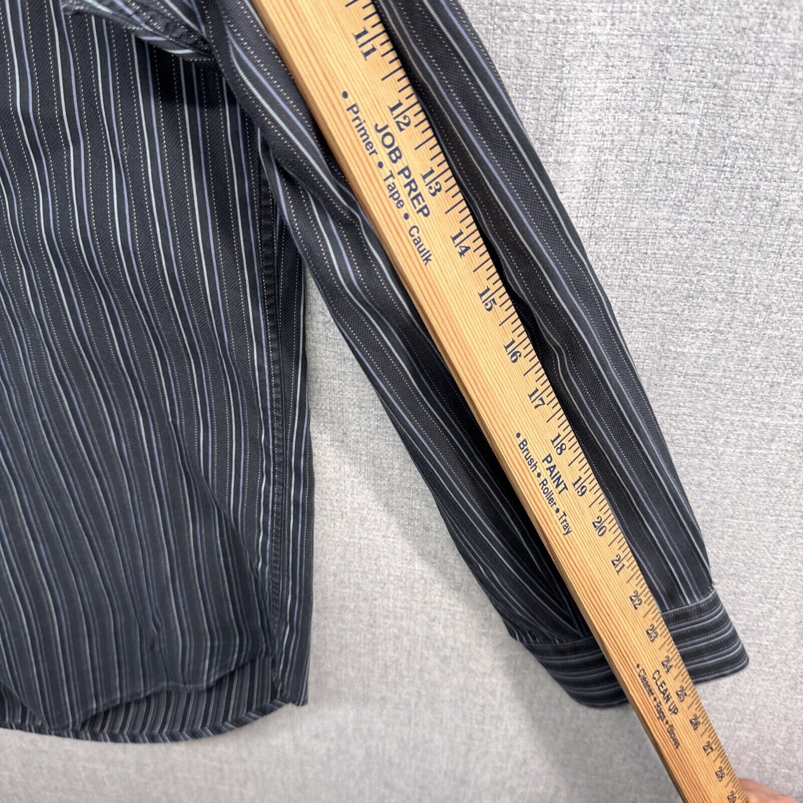 Brioni Dress Shirt Mens 2XL Blue Striped Long Sle… - image 9