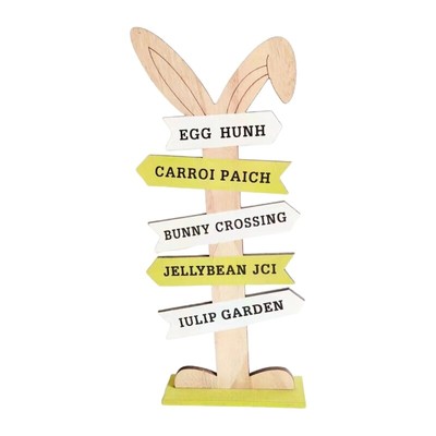 Easter Wooden Ornaments Cute Rabbit Bunny Decorations DIY Craft Spring Sign