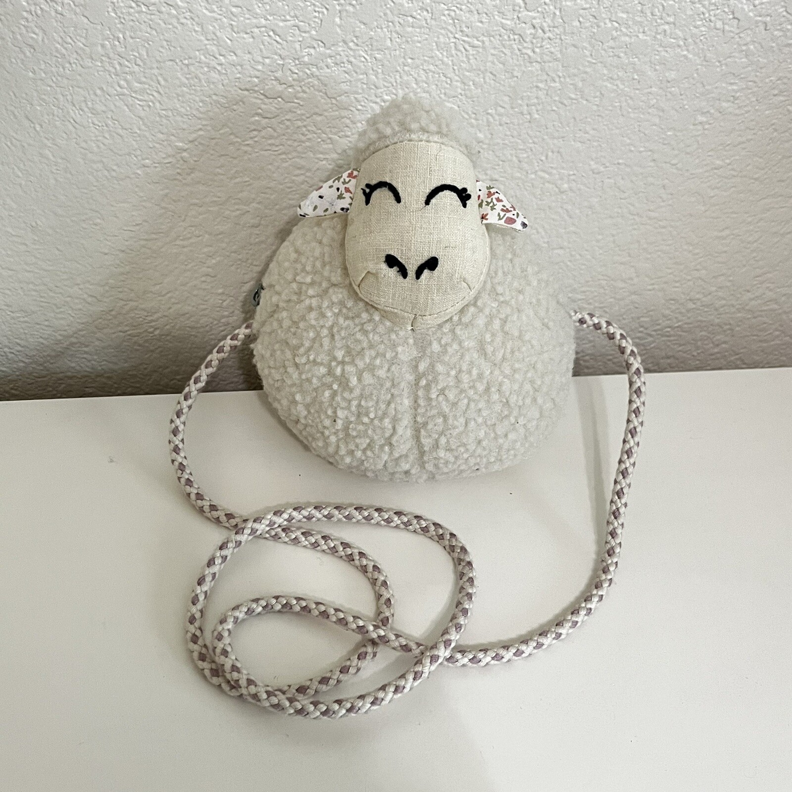 Zara Girls Kids Plush Lamb Sheep Crossbody Purse Small