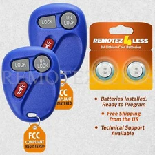 2 For 1999 2000 2001 GMC Sierra 1500 2500 3500 Keyless Entry Remote Car Key Blue