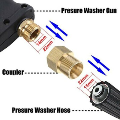 Produktbild von Maxmoral Hochdruckreiniger Adapter Set - M22 14mm Auf 6,35mm 5000 PSI