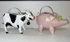Cow & Pig Metal Garden~Plants Water Cans Kohls