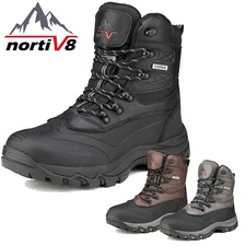 NORTIV 8 Men's Snow Boots Insulated Waterproof Winter Ski Outdoor Hiking Boots