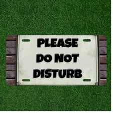 Custom Personalized License Plate Auto Tag With Please Do Not Disturb Design