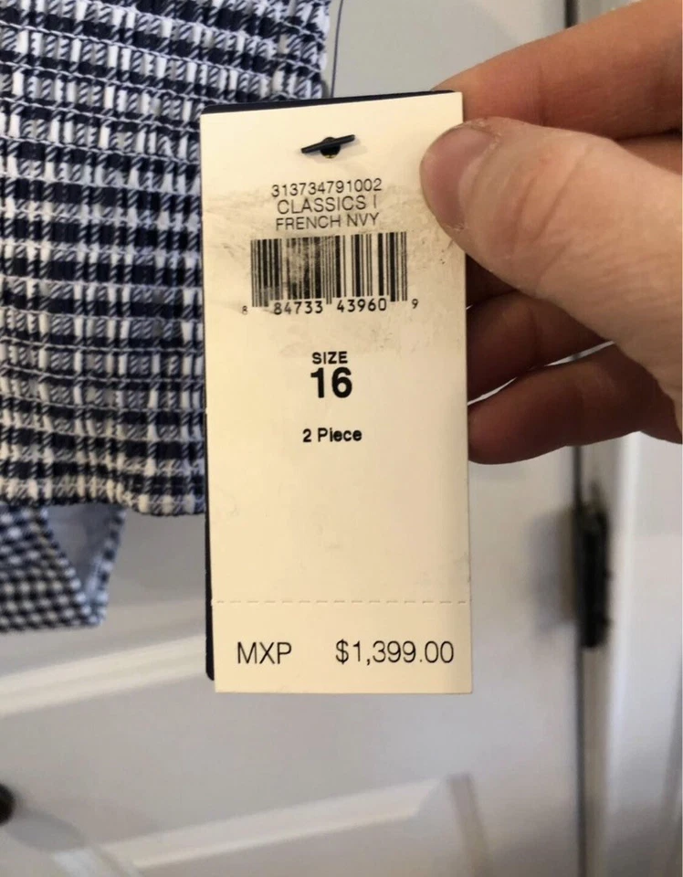 Nuevo Con Etiquetas Clásico Azul Marino Francés Dos Piezas Polo Ralph Lauren Traje De Baño Talla 16 Foto 2 de 4