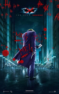 2008 Batman The Dark Knight Movie Poster Print Joker Heath Ledger