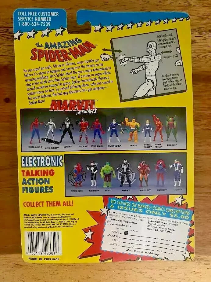 Marvel Super Heroes The Amazing Spiderman(1992) Enemy Tracking Tracer unopened - Изображение 2 из 2