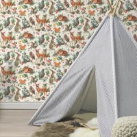 Rasch Vliestapete Wald Reh Eule EichhöRnchen Weiß Braun GrüN 300321 (3,49€/1Qm)