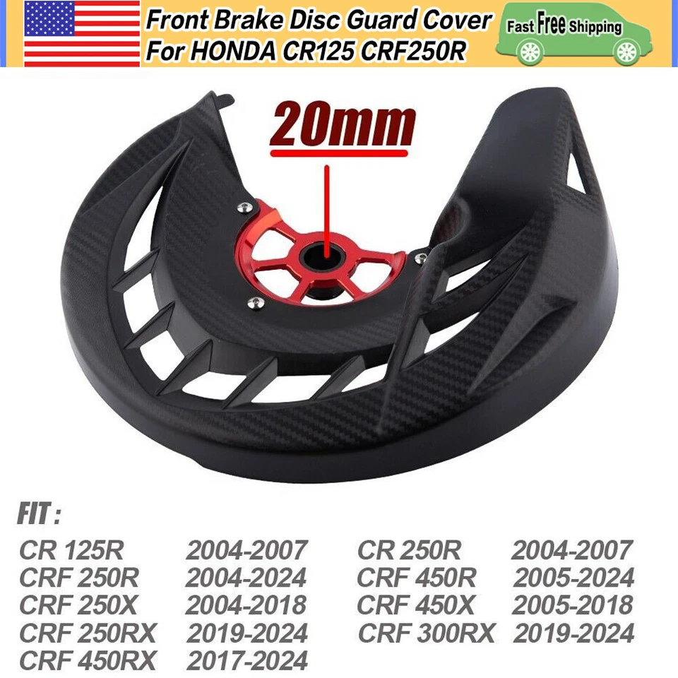 Front Brake Disc Guard Protector Cover 20mm For Honda CR 125R 250R CRF 250R 450R Foto 2 de 4