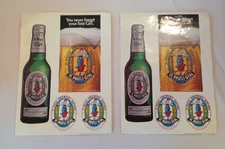 Vintage 1983 2 Pc Lot Carlton Importing St Pauli Girl Beer Brewery Decal Sheets