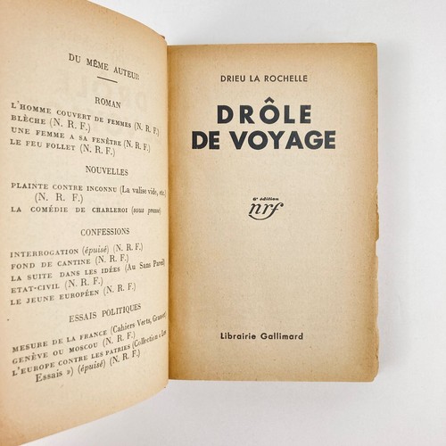 DRIEU LA ROCHELLE : DRÔLE DE VOYAGE . ENVOI AUTOGRAPHE SIGNÉ . NRF, 1933 . EO - Picture 6 of 13