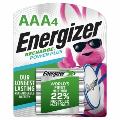 ENERGIZER AAA Rechargeable Power Plus NiMH Batteries 4 Pack FREE SHIPPING