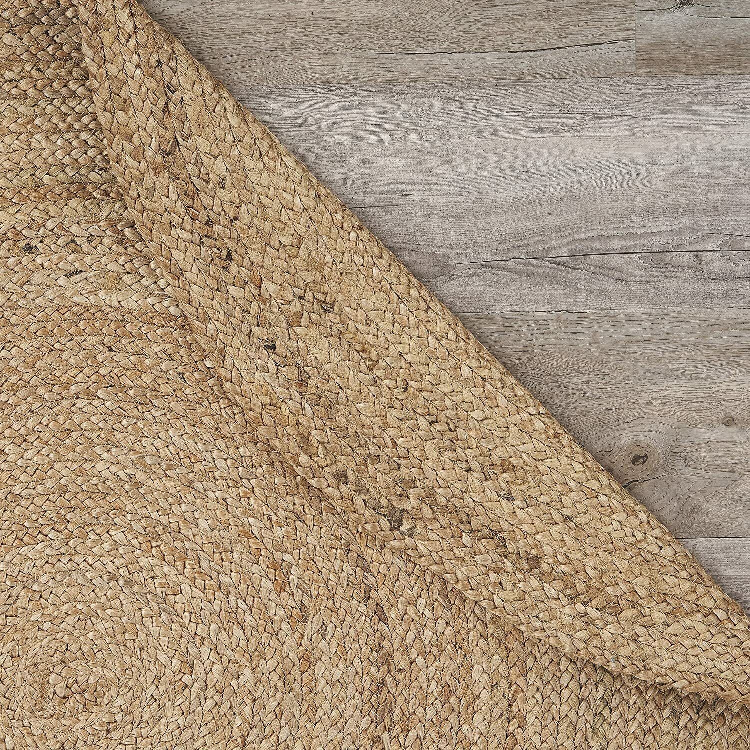 Rug Round Jute Reversible 100% Natural Braided Home Decor Rustic Look ...