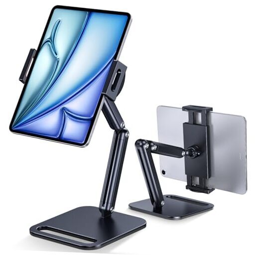 Tablet Stand for iPad, Aluminum Tablet Holder with Heavy-Duty Base for Desk
