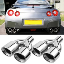 For Nissan GT-R 2.5" In 3.5'' Out Exhaust Quad Tip Double Wall Stainless Steel