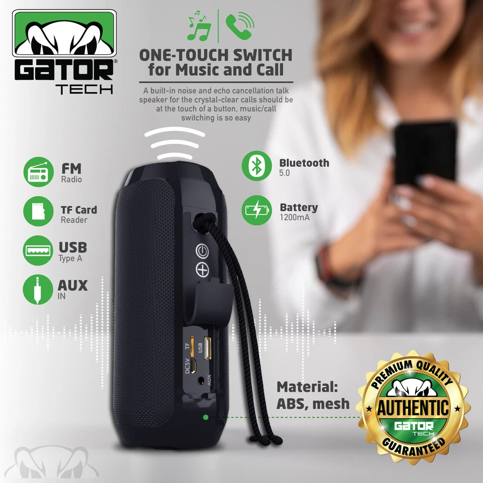 Altavoz Portátil Inalámbrico Bluetooth Impermeable Estéreo Bajo USB TF FM Radio RUIDO Foto 2 de 4