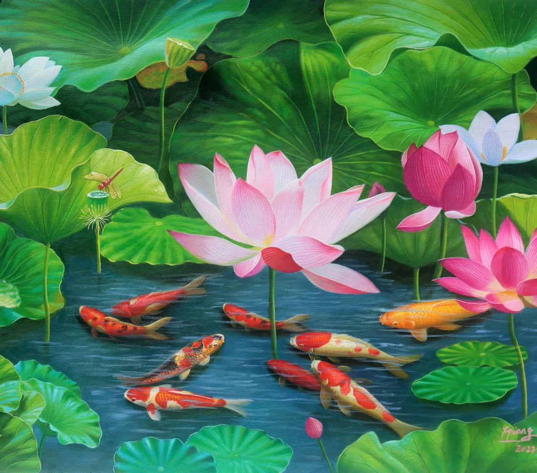 Lotus flower painting deals