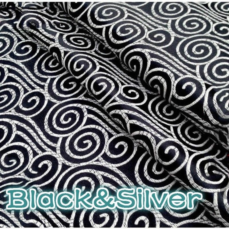 Tissu Satin Soie Chinois Floral - Noir, Motif Floral, Pour Vêtements Qipao Ou DIY