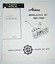 Ariens 831000 Series 48" Sno-Thro Snow Thrower Parts Manual Model PM-31S-77 1977