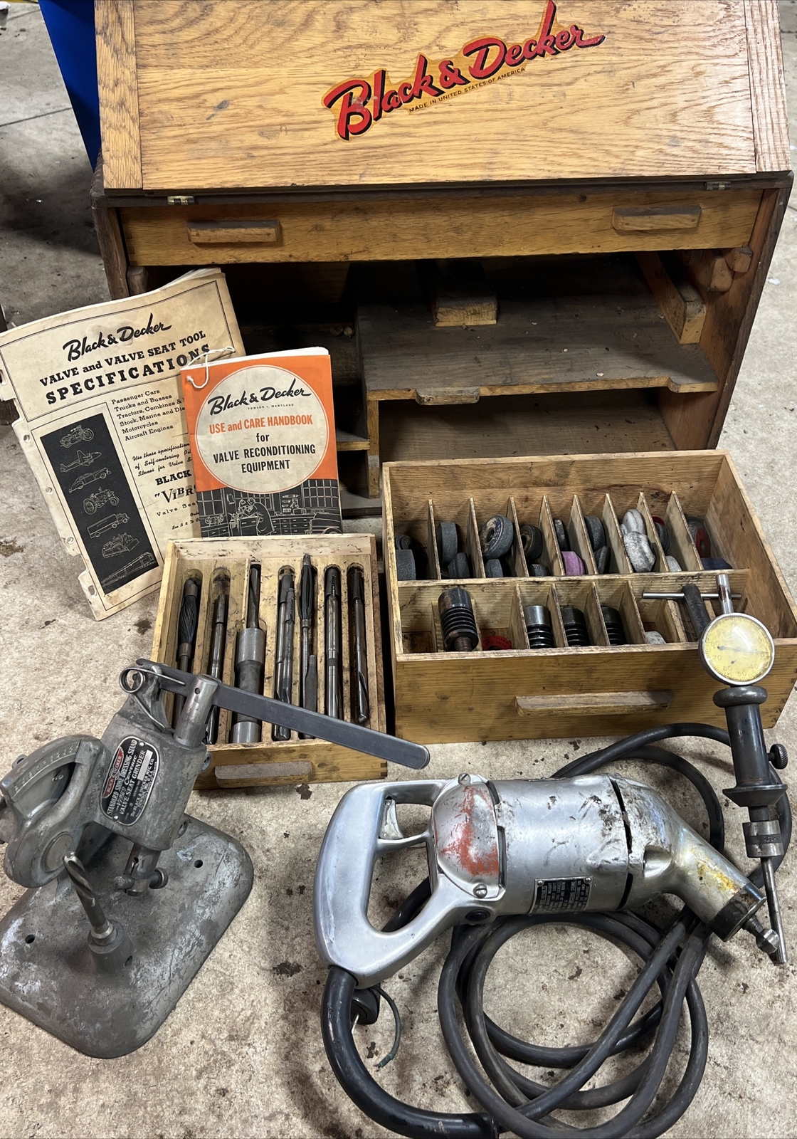 Black and Decker Vibro Centric Valve Seat Grinder Set Stone Dressing W