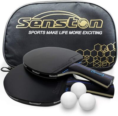 Senston Tischtennis Schläger Set, Profi,  2 Tischtennisschläger und 3 Bälle