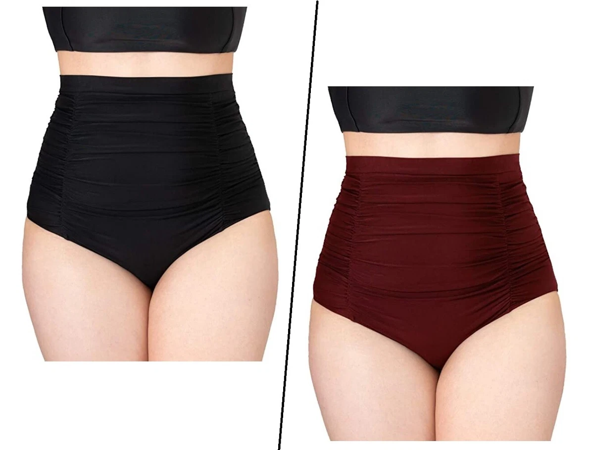 Empetua by Shapermint High Waist Ruched Full Coverage Slimming Bikini Bottom