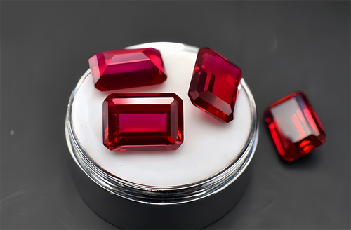 Top Quality Emerald Cut Red Corundum Ruby Lab Created AAAA+Loose Gemstone 1pcs - Picture 6 of 6